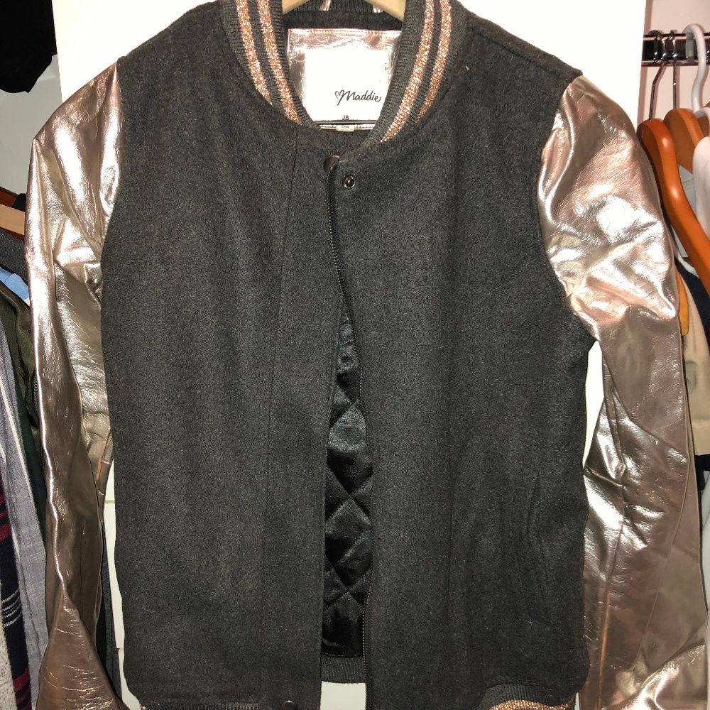 Grey and Copper Bomber Jacket